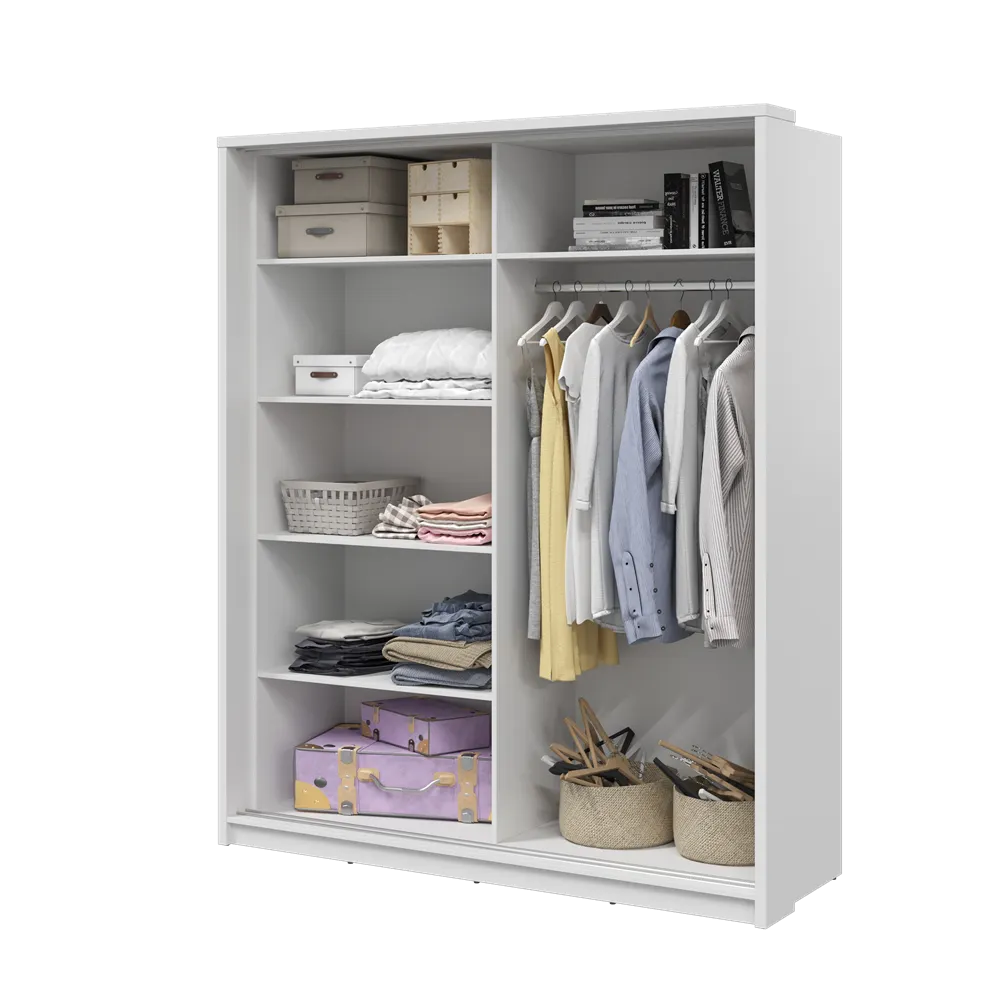 Szafa 2-drzwiowa z lustrem ARTI AR-25 180cm biała - AR25BI