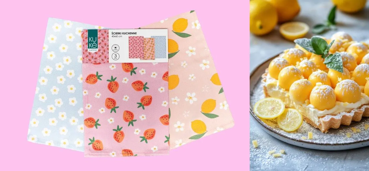 Ścierka zestaw 3 szt. KUKE 025 cytryni i truskawki 40x60 wielokolorowy - FARO_30813
