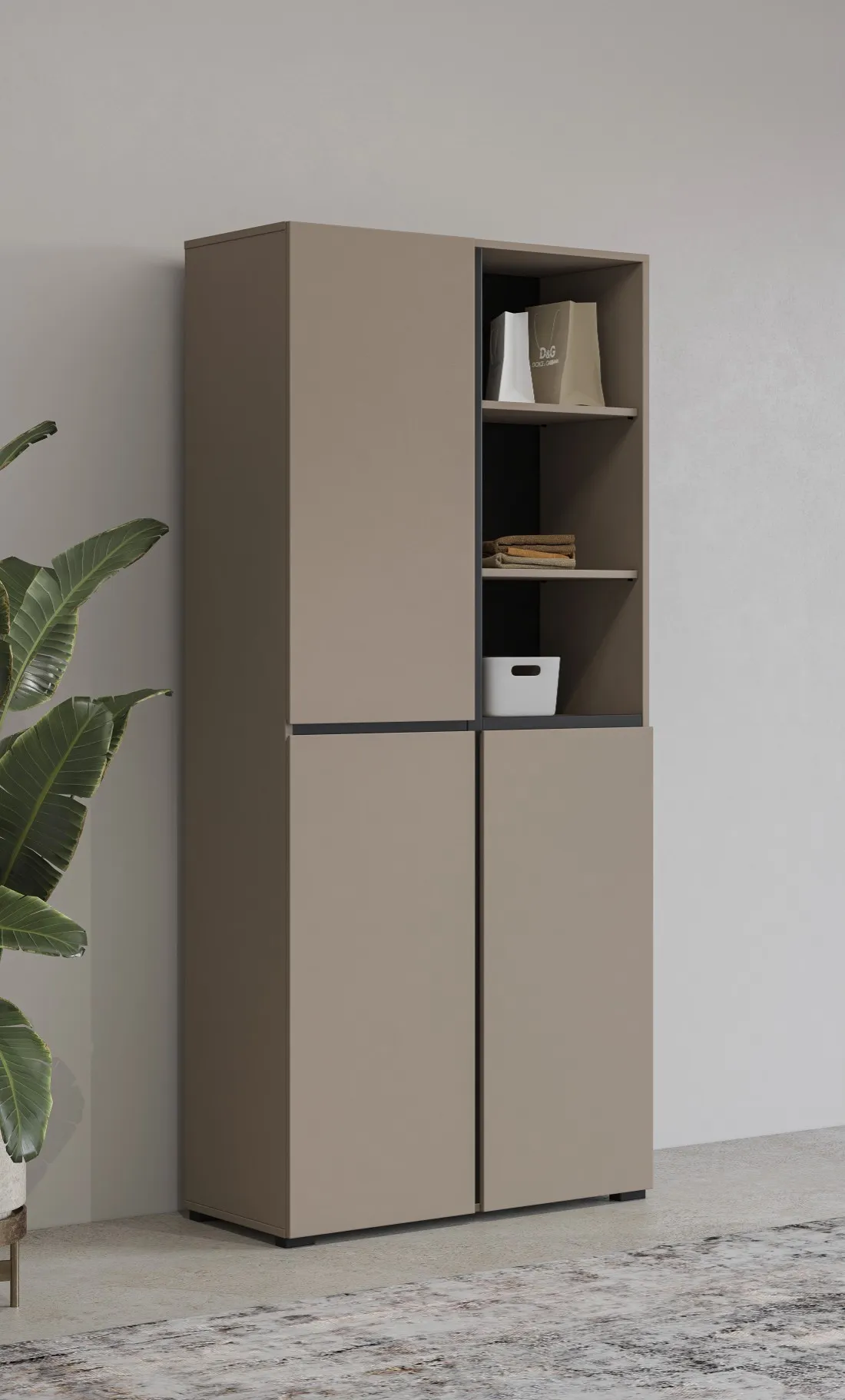 Regał 3-drzwiowy CROSS 80x183 congo beżowo-szary - 24CWMY88