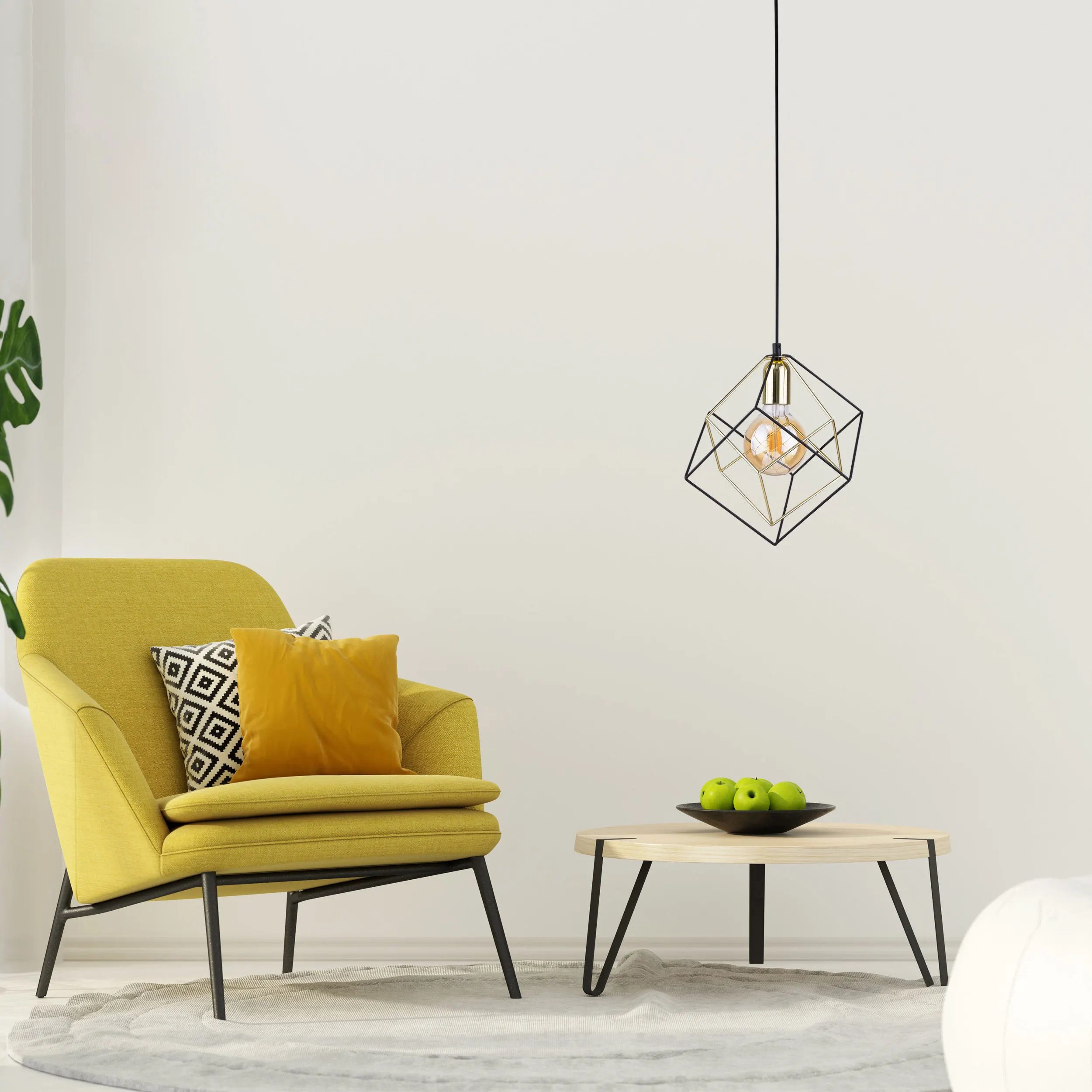 Lampa wisząca ALAMBRE czarna ze złotymi elementami 175x28cm - TK_2777