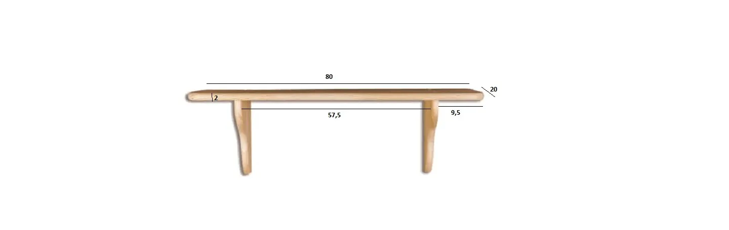 PK121 półka S80 W25 G20 sosna olcha DREWMAX