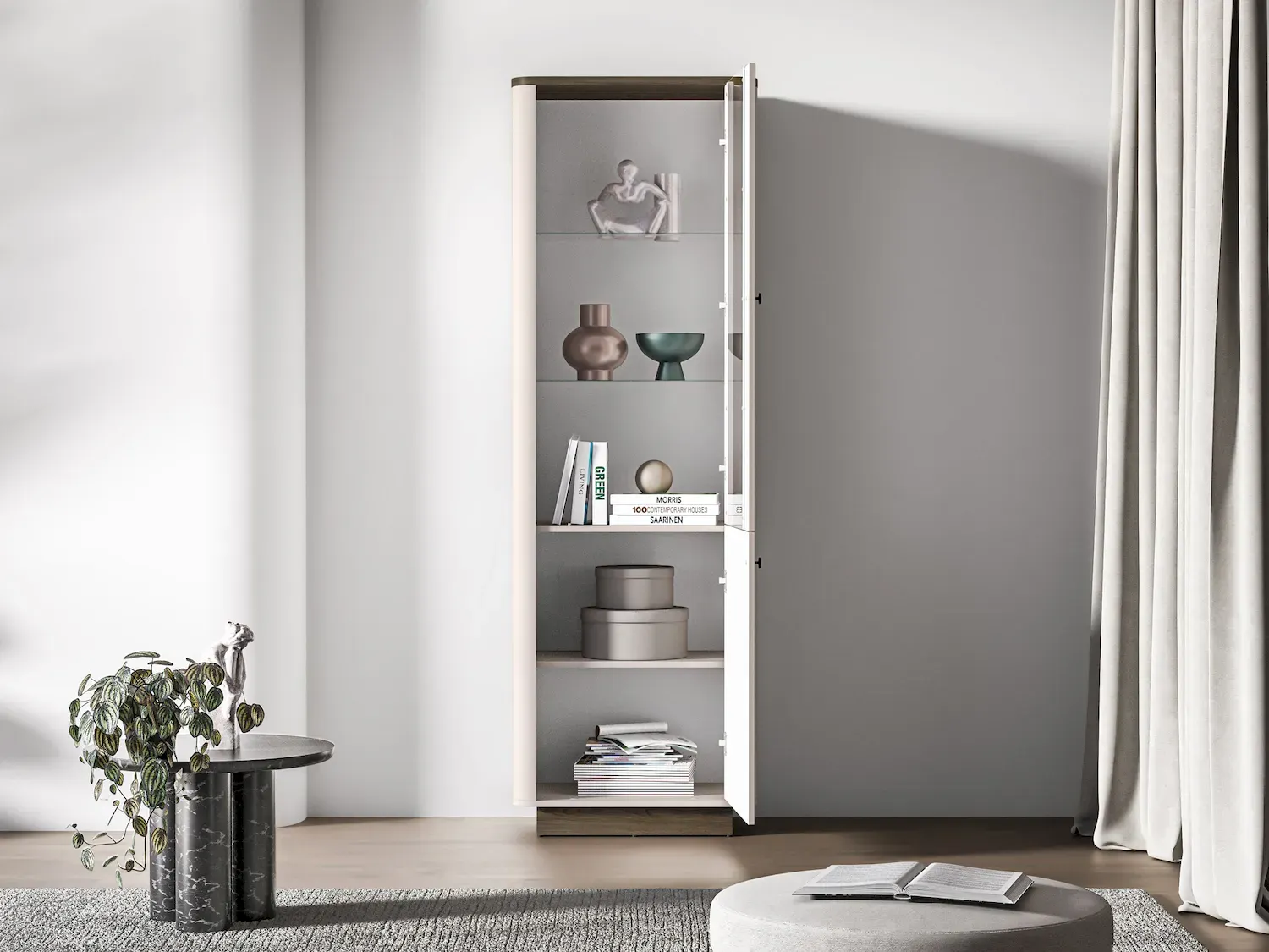 Witryna 2-drzwiowa VILAVIO 01 L/P dąb windmill dark cashmere - 1VILA01-001