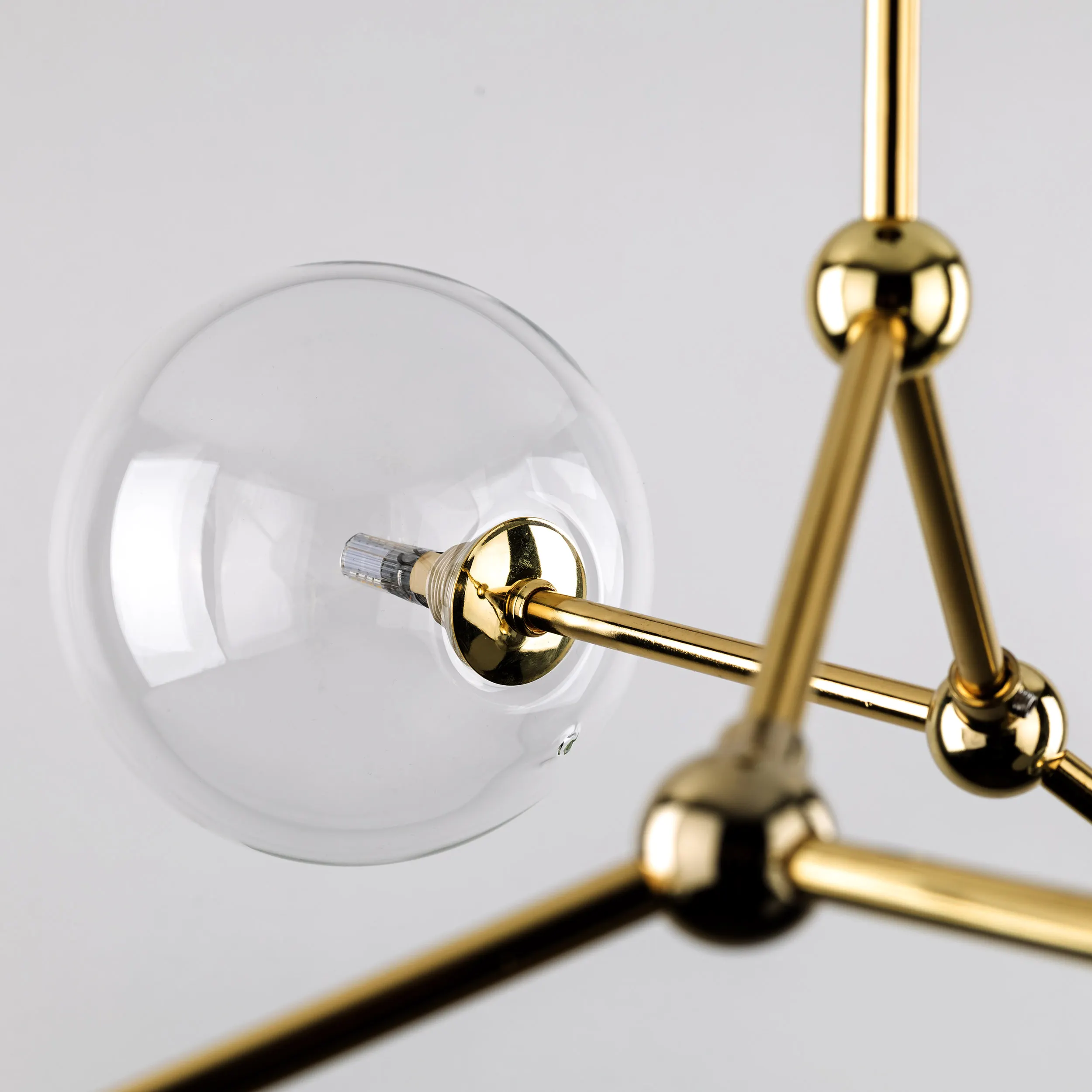 Lampa sufitowa FAIRY złota z transparentnymi szklanymi okrągłymi kloszami 70x55x50cm - TK_10070