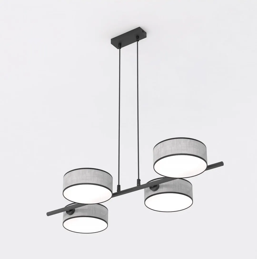 Lampa wisząca DRUMZ 4 abażur szary — zdjęcie 2
