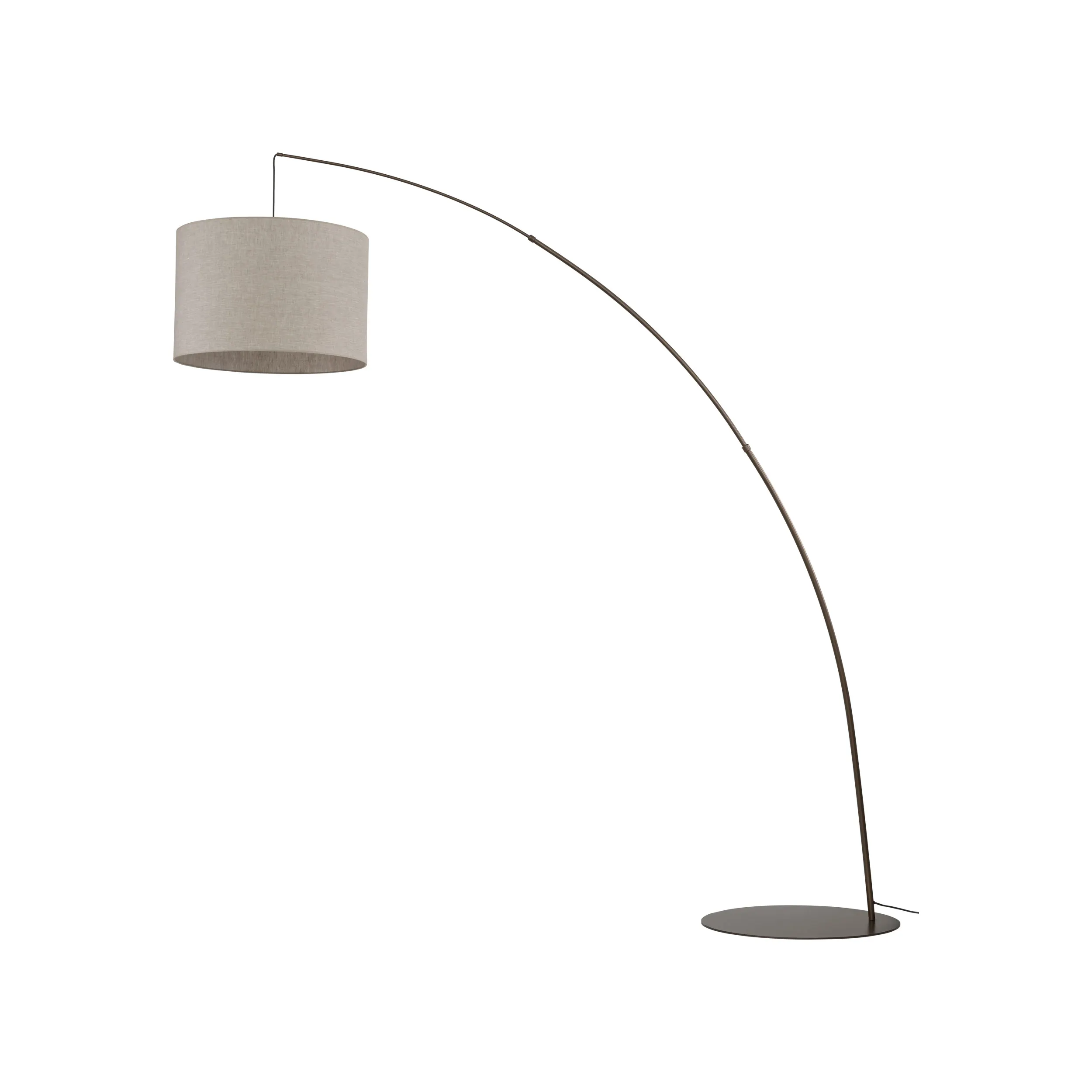 Lampa podłogowa MOBY brązowa z kloszem okrągłym z tkaniny 245x190x60cm - TK_6097