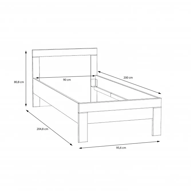 Łóżko młodzieżowe SNOW SNWL09 Forte - SNWL09-C50