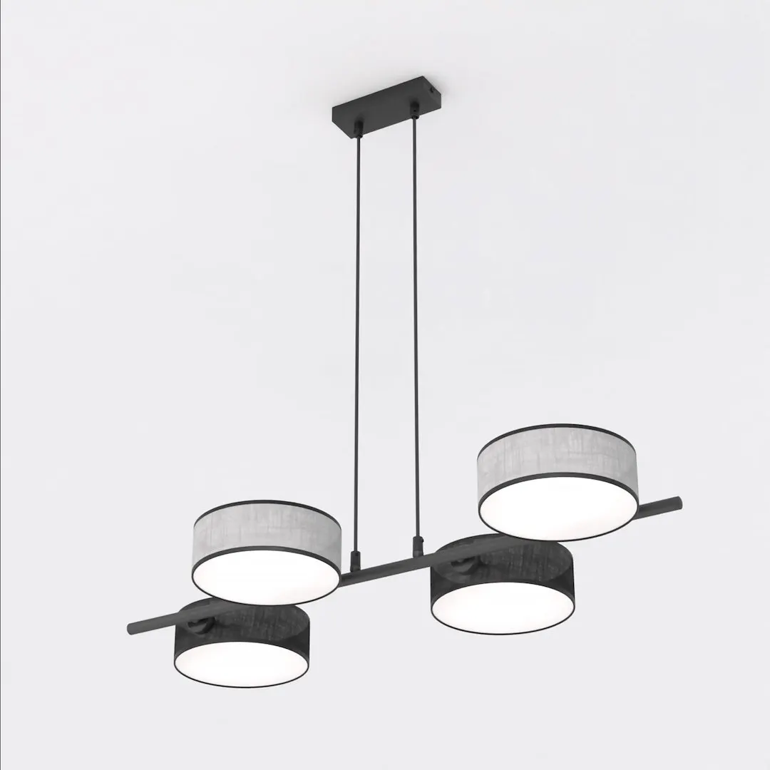 Lampa wisząca DRUMZ 4 MIX2 abażur szary czarny - 1567/4