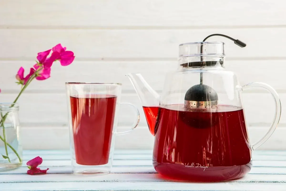 Dzbanek ze stalowym zaparzaczem AMO 1500ml transparentny — zdjęcie 3