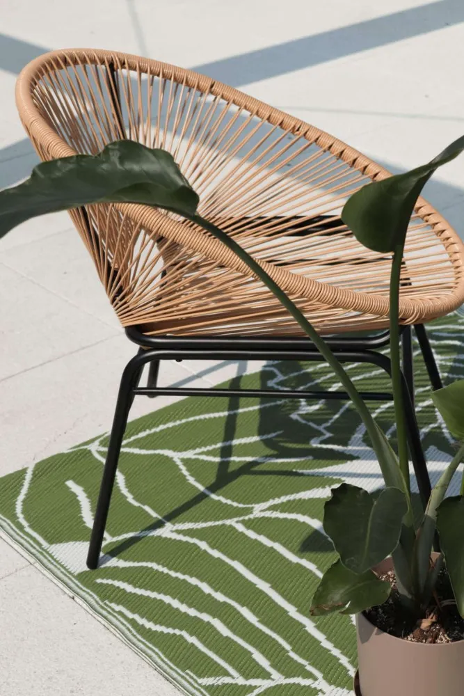 Zestaw mebli ogrodowych MAYA 2 krzesła + stolik beżowy technorattan - FG001534