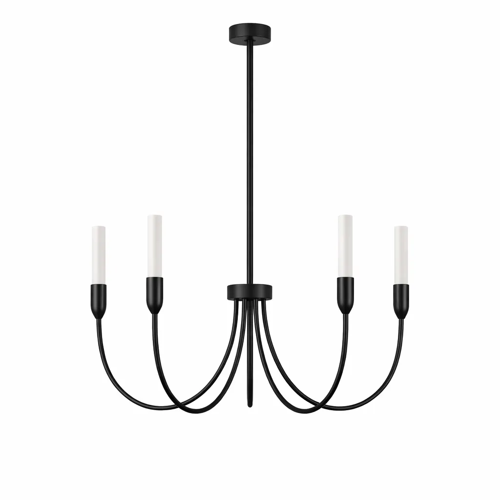 image kinkiet, lampa wisząca, czarna, metal, 4 żarówki