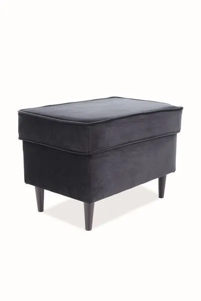 Podnóżek aksamitny RON VELVET czarny