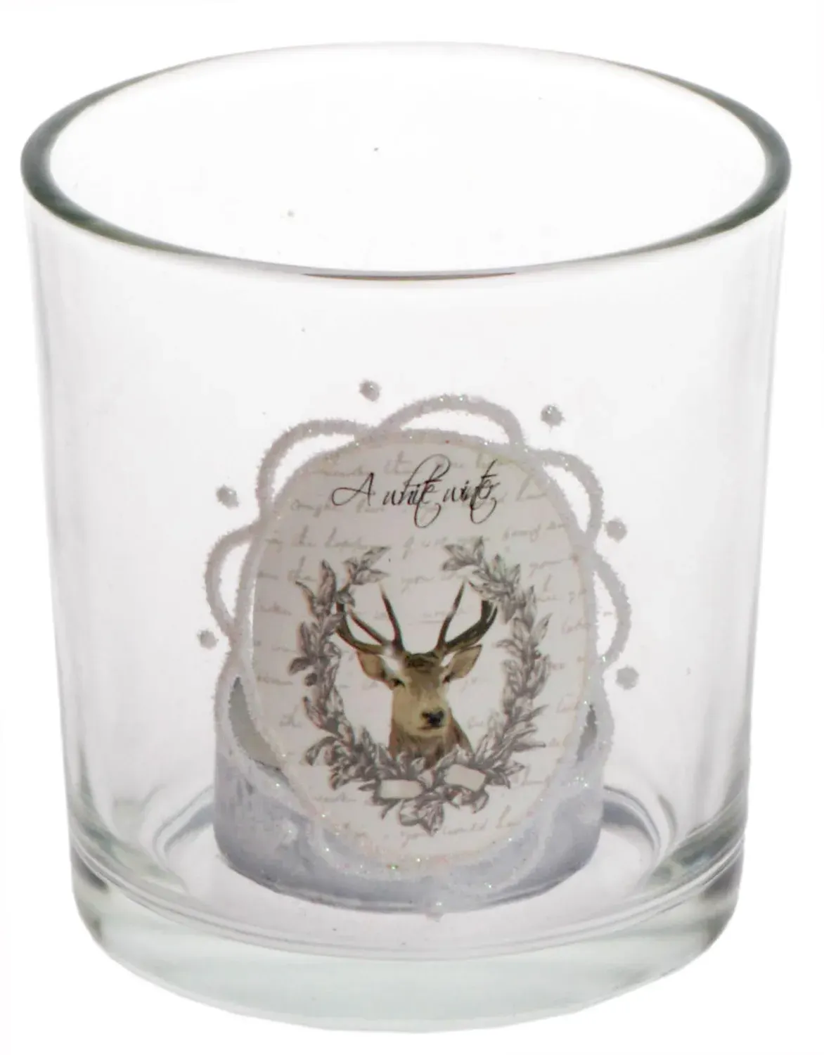 Świecznik szklany Z RENIFEREM duży Świecznik szklany Z RENIFEREM duży