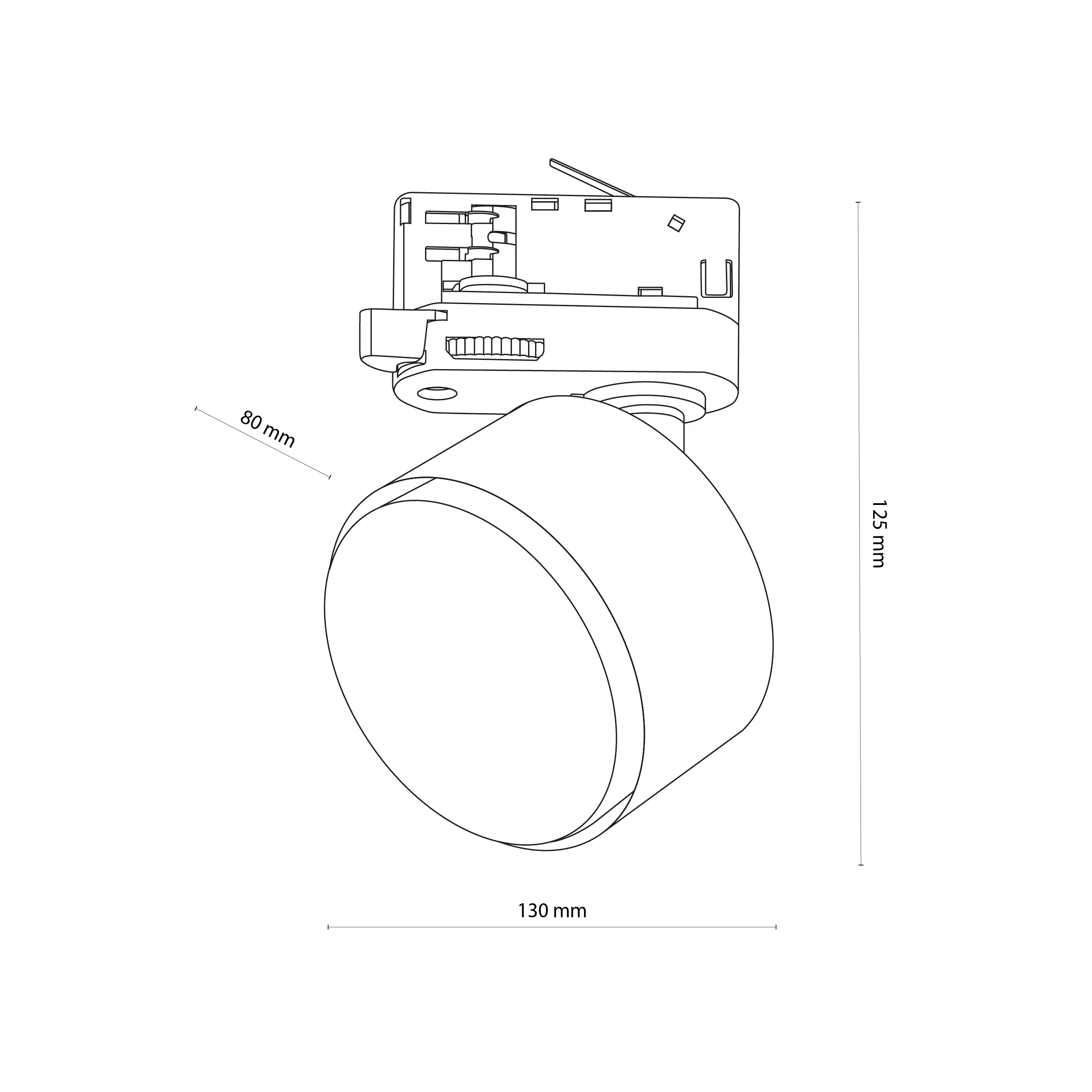 Reflektor listwowy TRACER biały trójobwodowy 14x12x8cm - TK_6060