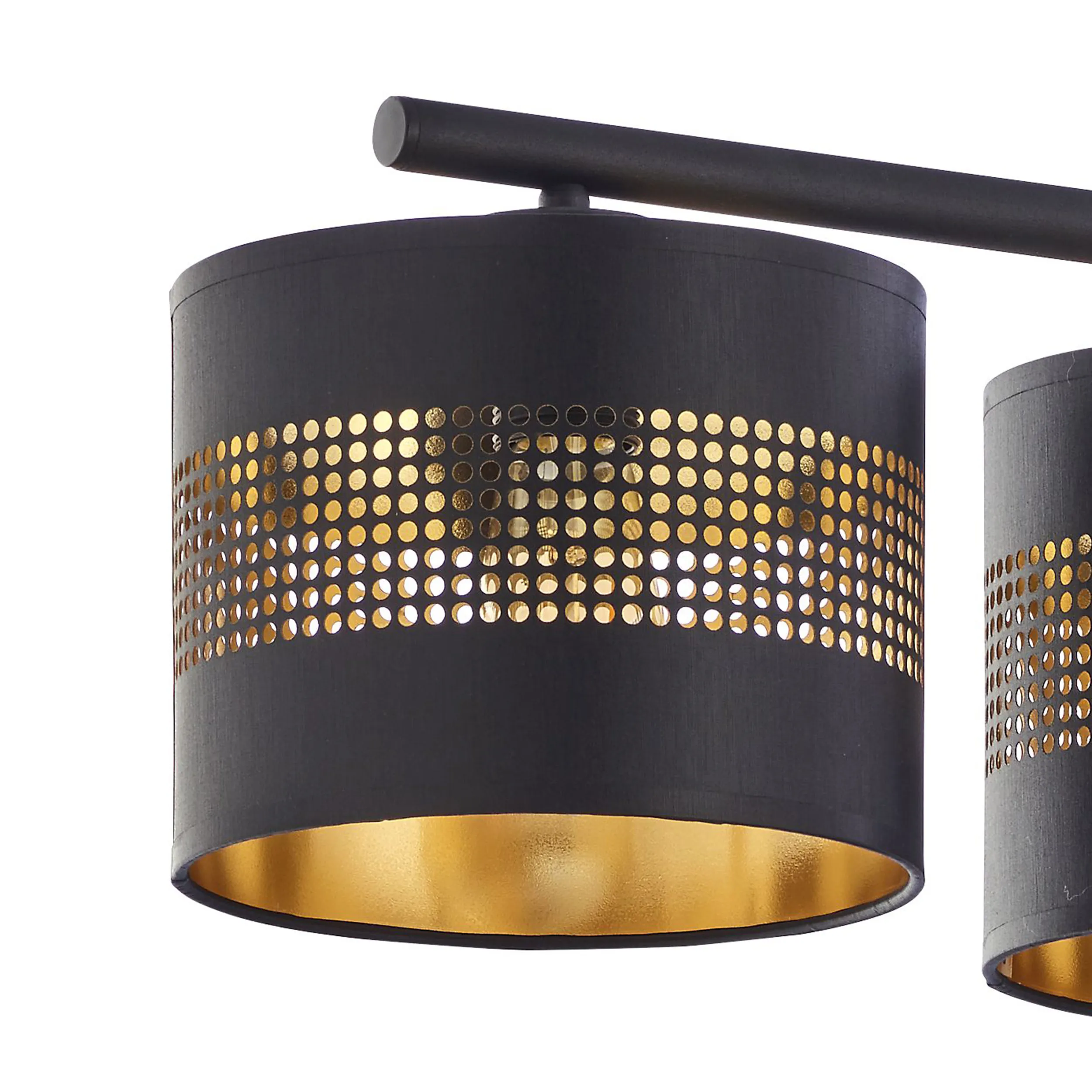 Lampa wisząca TAGO metalowa czarna ze złotym środkiem 110x95cm - TK_3213