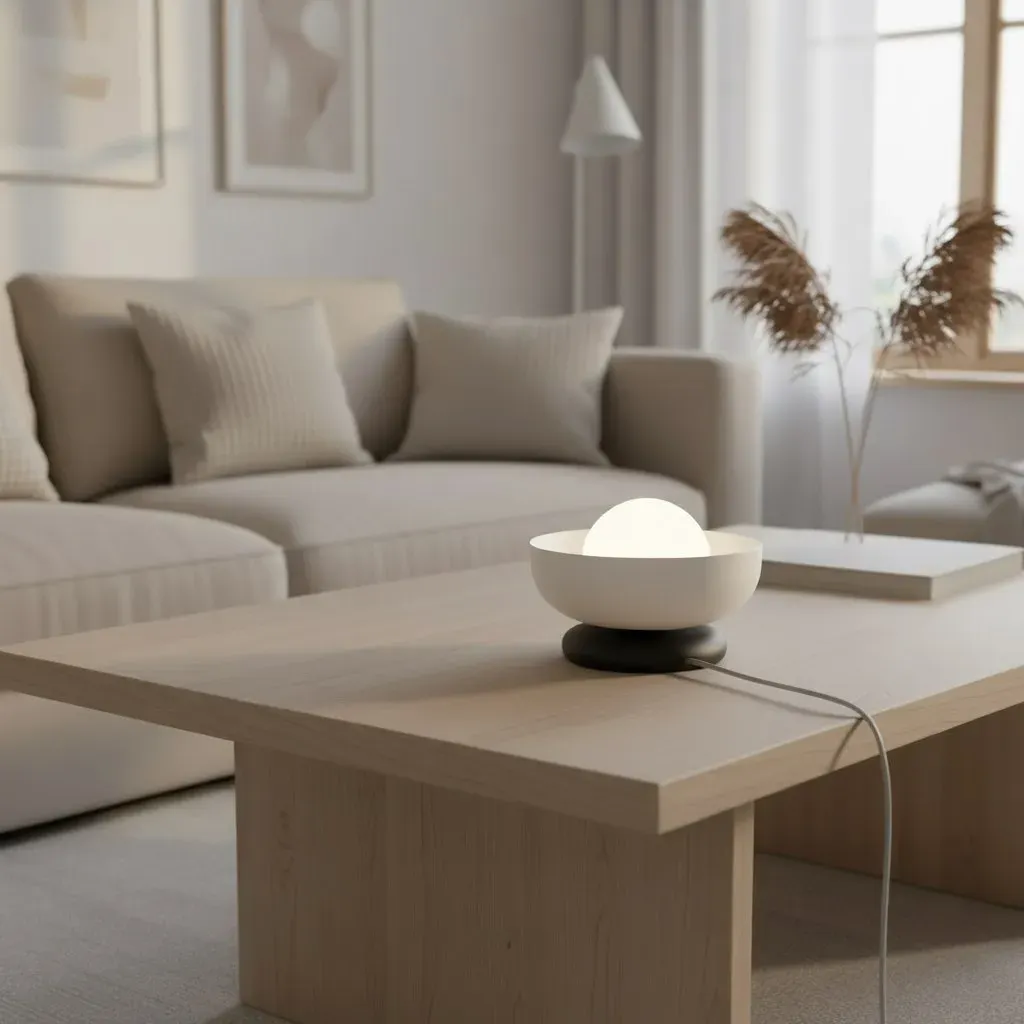 Lampka nocna metalowa OZZY LN1 biala — zdjęcie 4