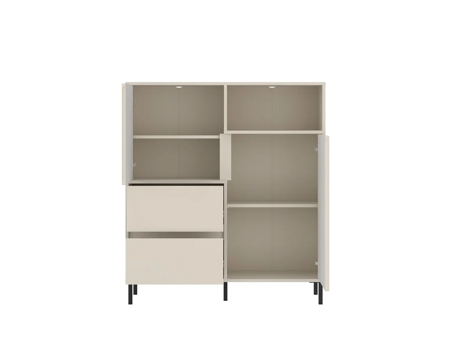 Komoda wysoka 2-drzwiowa z szufladami AVENALE 105x117 kaszmirowa - 6000000022076