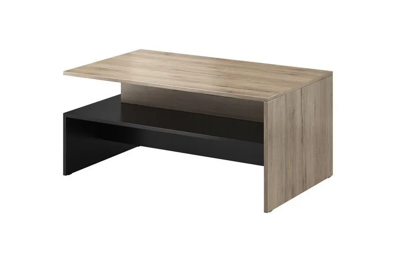 Stolik kawowy BAROS 100x60 dąb san remo czarny