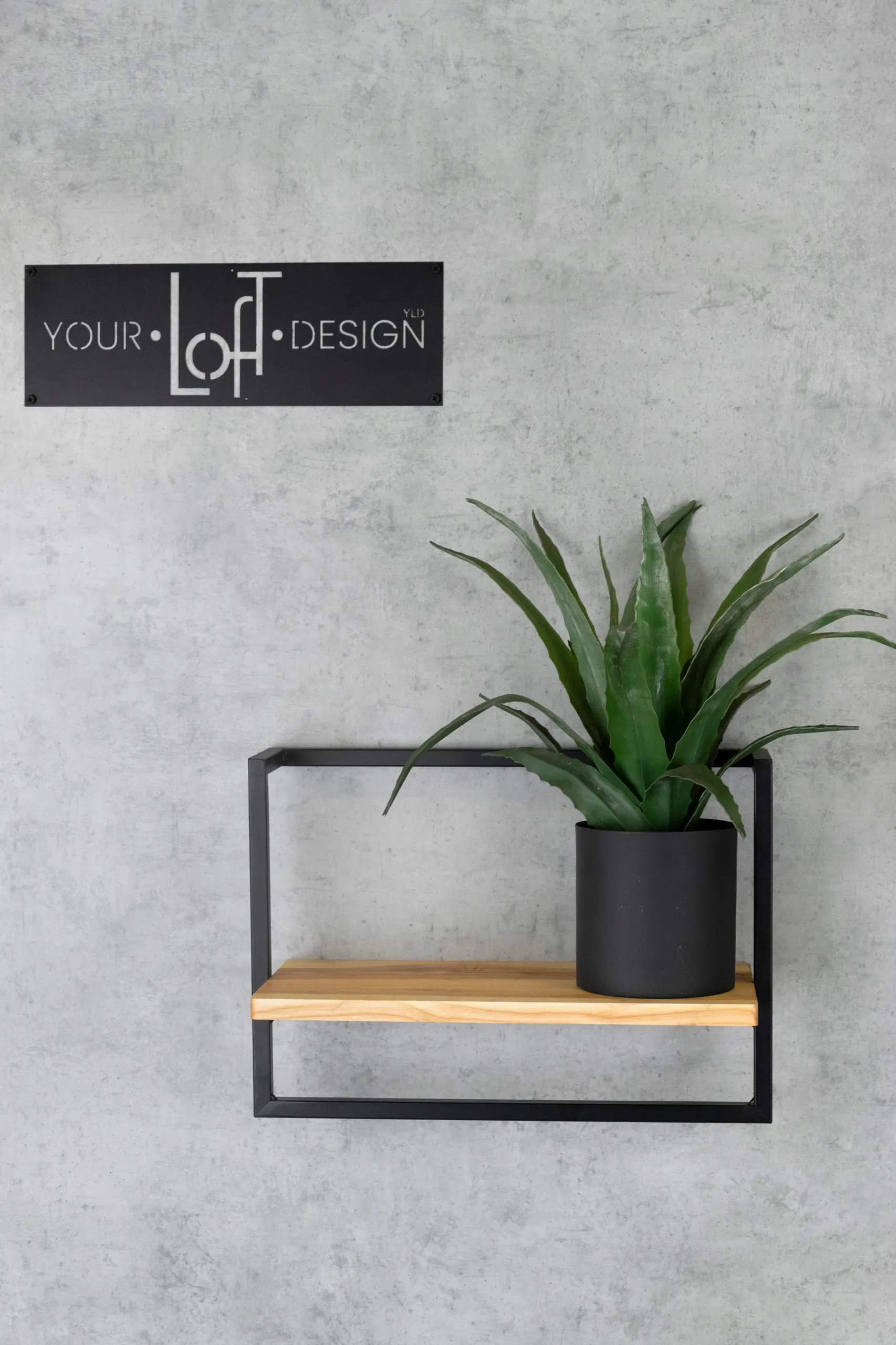 Kwietnik wiszący mwtal drewno NESLE M czarny naturalny - LD_TZ000083