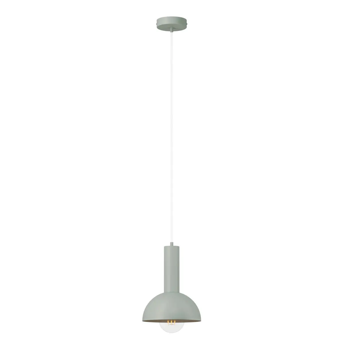Lampa wisząca VITRUM kopuła S szałwia lampa wisząca, kinkiet, kolor zielony, metalowy abażur, gwintowana żarówka