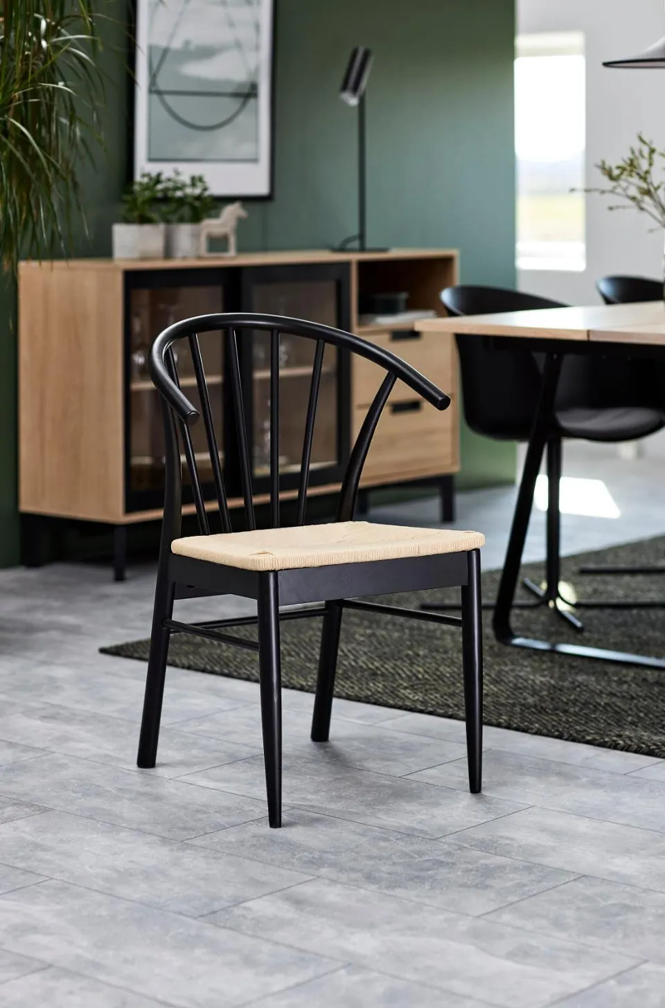 Krzesło z podłokietnikami Kasioppe Plecionka- Złamana biel, Czarny ( zestaw 2 sztuk ) - 0000097755