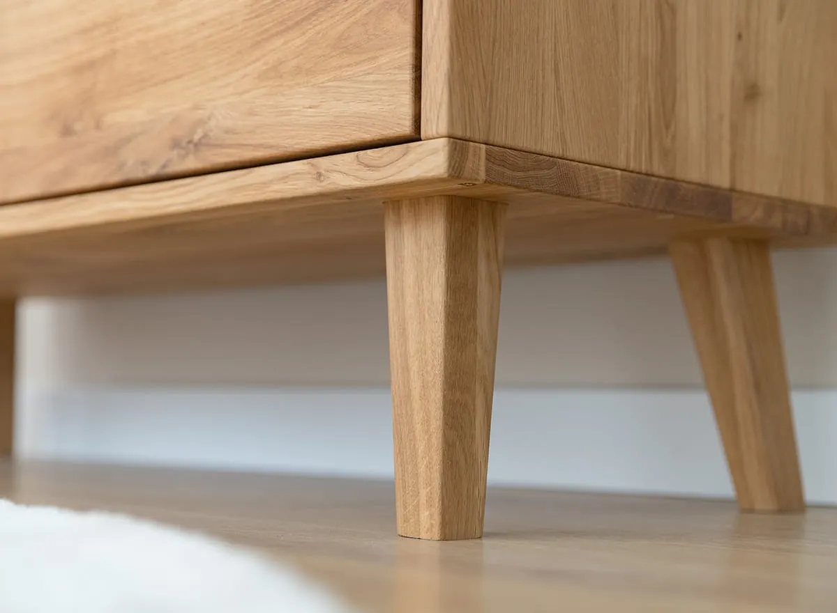 Regał z 2 szufladami SIMONA lity dąb olejowany - PRHSIM04