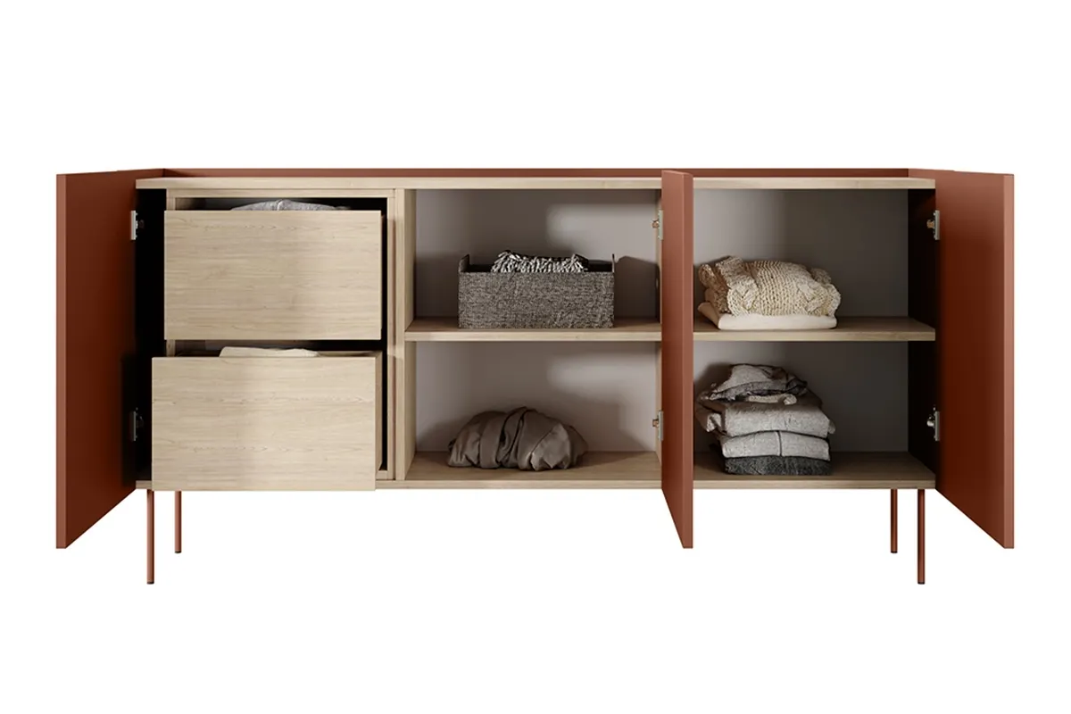 Komoda DESIN 170 z 2 szufladami - czerwony ceglany dąb nagano - B_148979