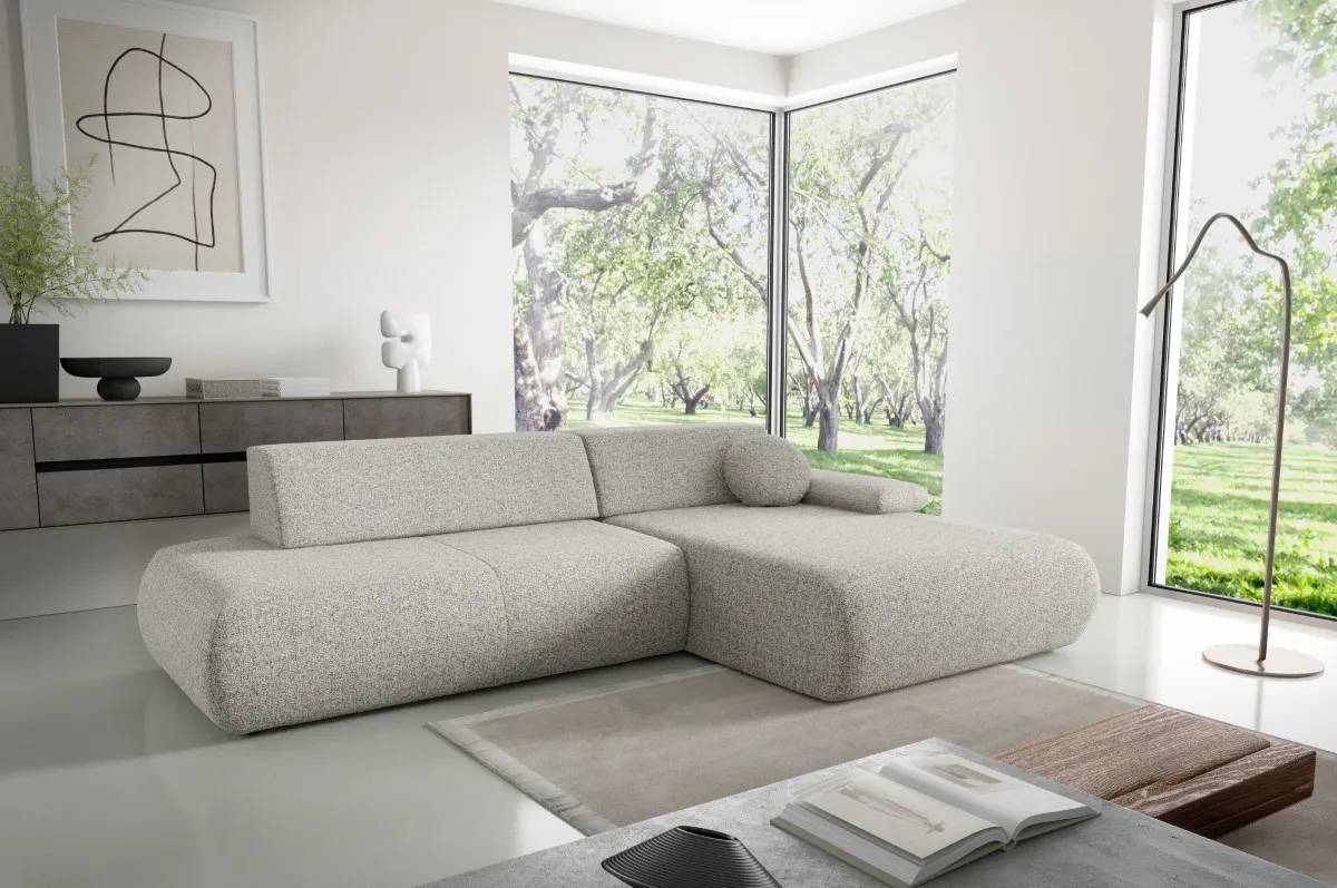 Narożnik rozkładany z pojemnikiem PUENTE 286 cm prawostronny jasny beż - PUENTE_NAR_PUENTE09_P