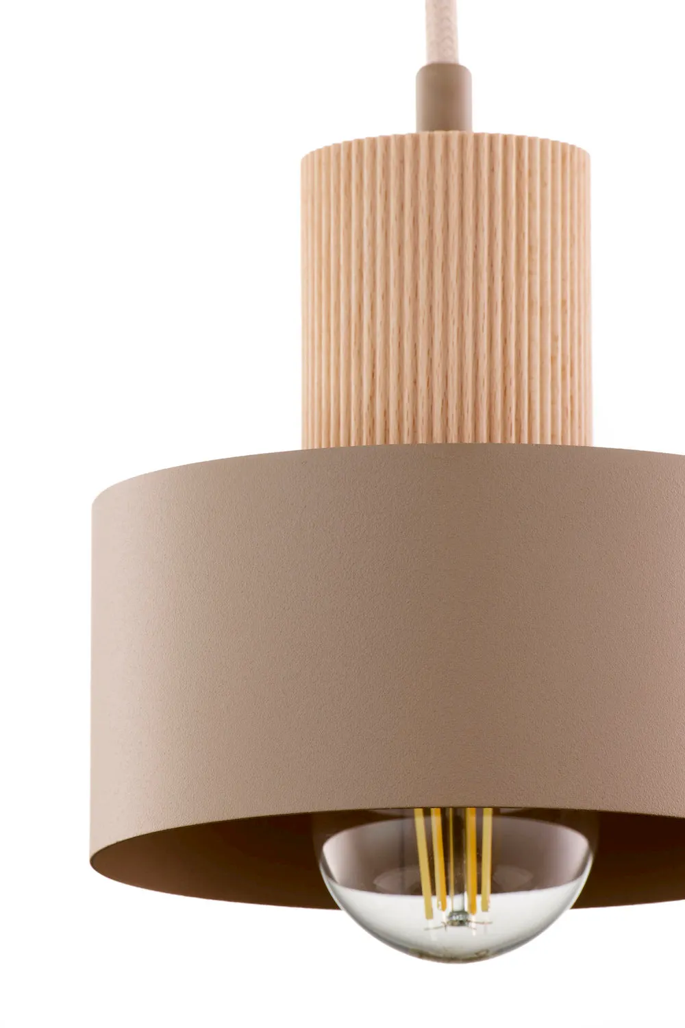 Lampa wisząca RIF WOOD 1 S ciepły beż drewno bukowe — zdjęcie 10