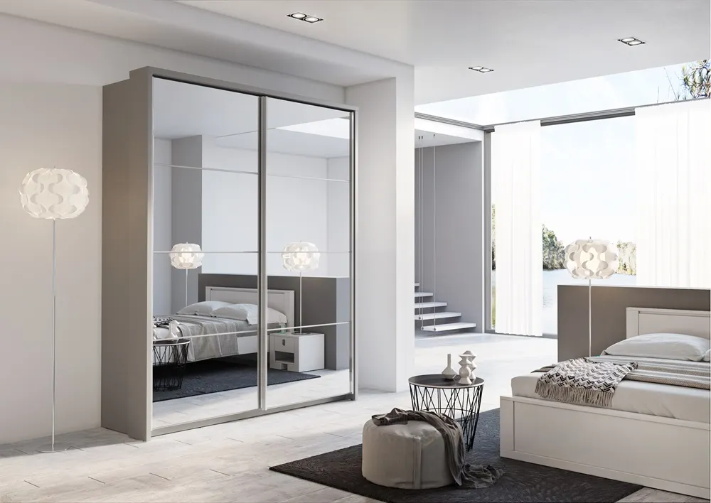 Szafa 2-drzwiowa z lustrami ARTI AR-17 180cm szara - AR17S