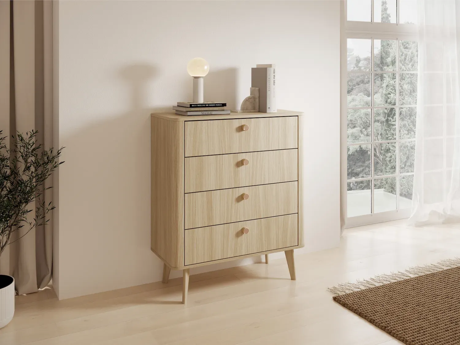 Komoda z 4 szufladami VIKI 88cm dąb barista - LA_VIKI_KOMODA_88_4S