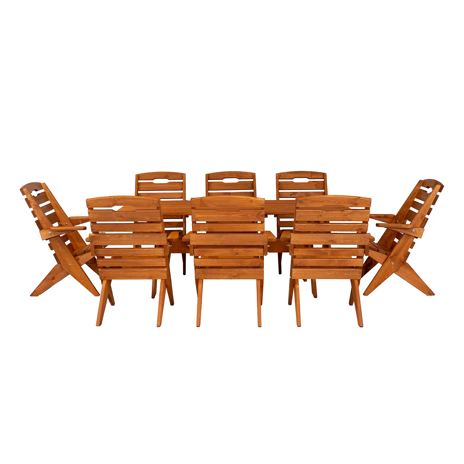 Krzesło ogrodowe drewniane z podłokietnikami TOM świerk kolor dąb - DR_MO108_KRZESLO