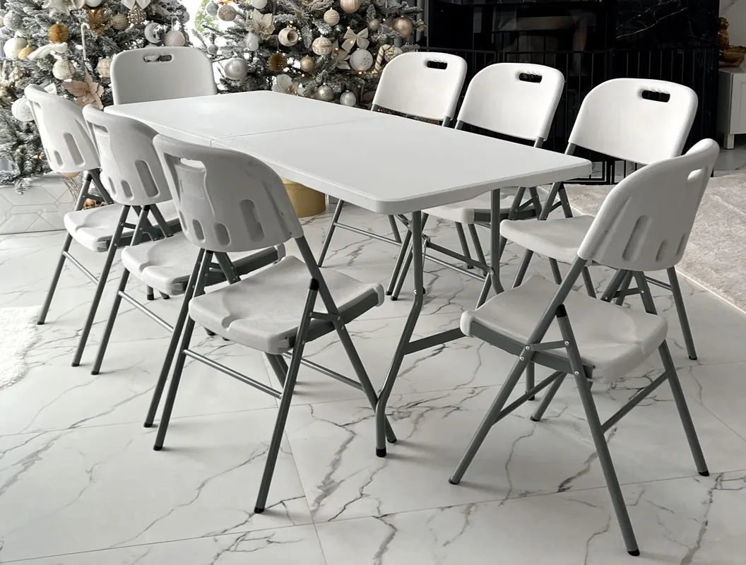 Zestaw 4 szt. krzeseł cateringowych składanych - biały - FE5906480913029