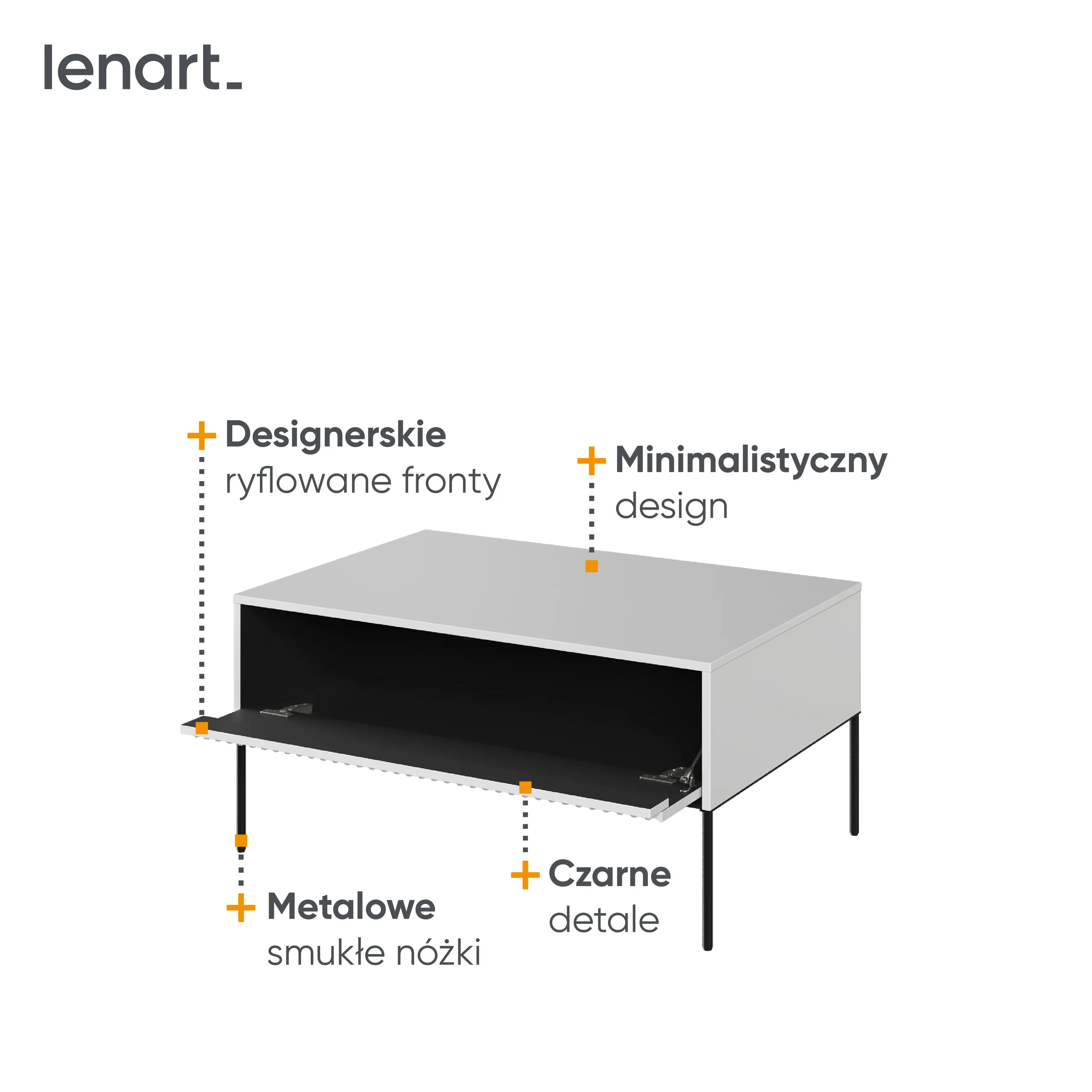 Stolik kawowy TREND TR-09 biały/czarny - TR9BIC-V2
