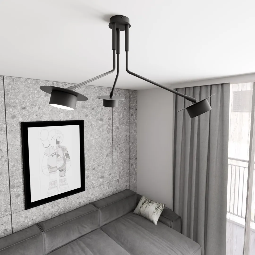 Lampa sufitowa MIZU 3 BL czarna - 1448/3