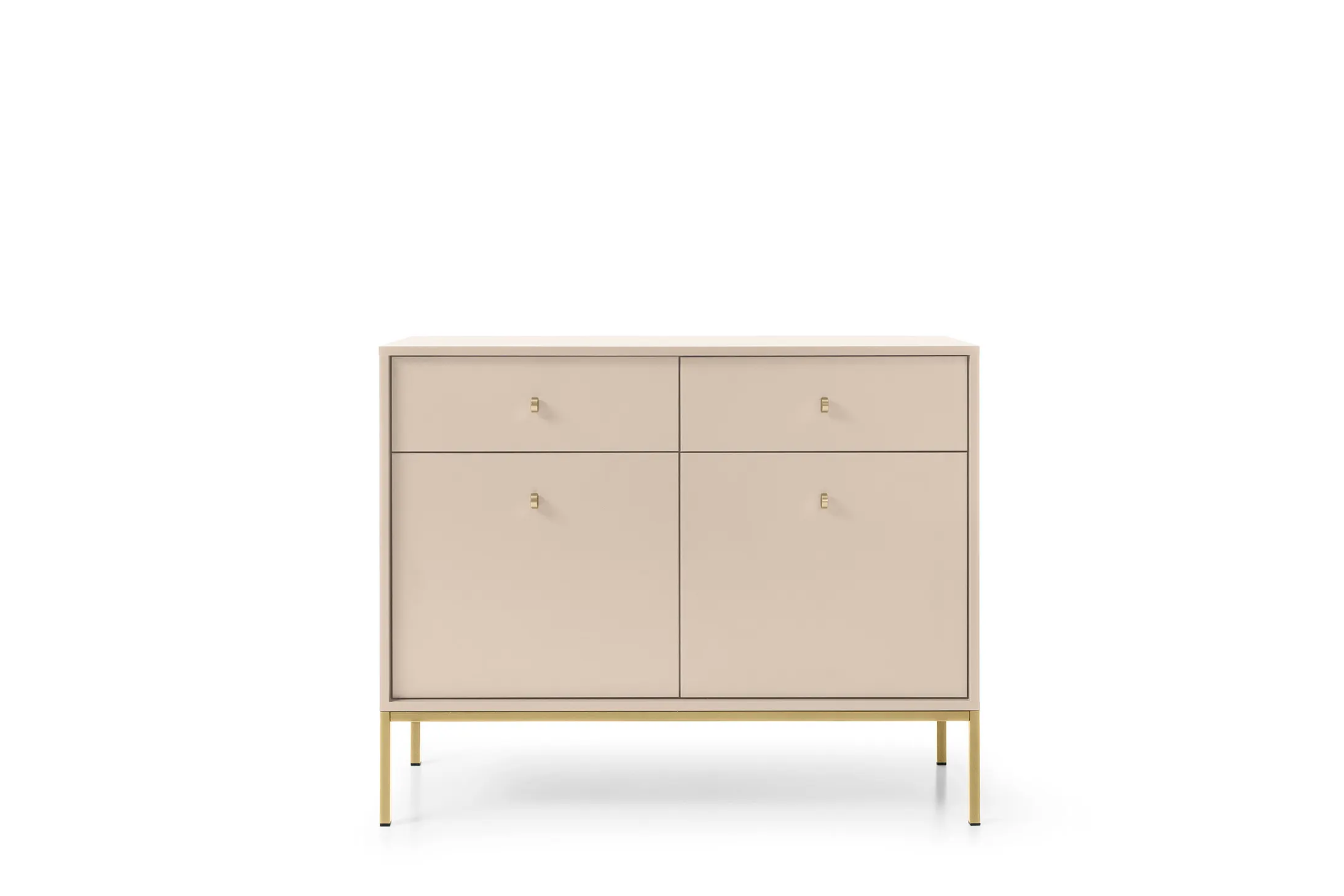 Komoda 2-drzwiowa z 2 szufladami MONO Piaskowy, Złoty - MONO_MKSZ104_PIASKZL