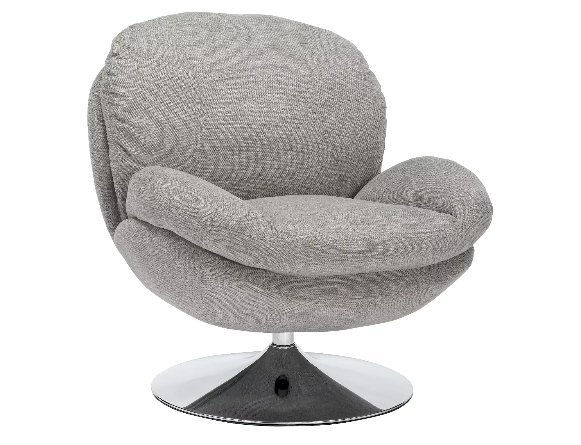 Fotel obrotowy BRIGITTE BREGO jasnoszary/chromowana noga