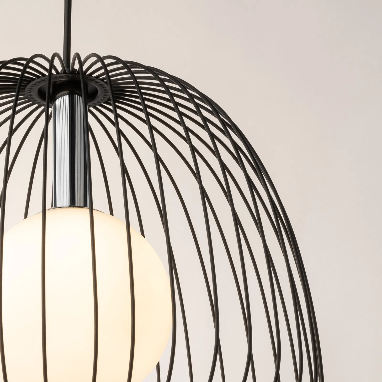 Lampa wisząca BELL 1 M czarno-srebrna - SI_40723