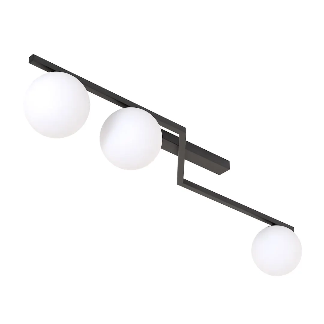 Lampa sufitowa metalowa NATON 3 BL OPAL plafon biała — zdjęcie 3