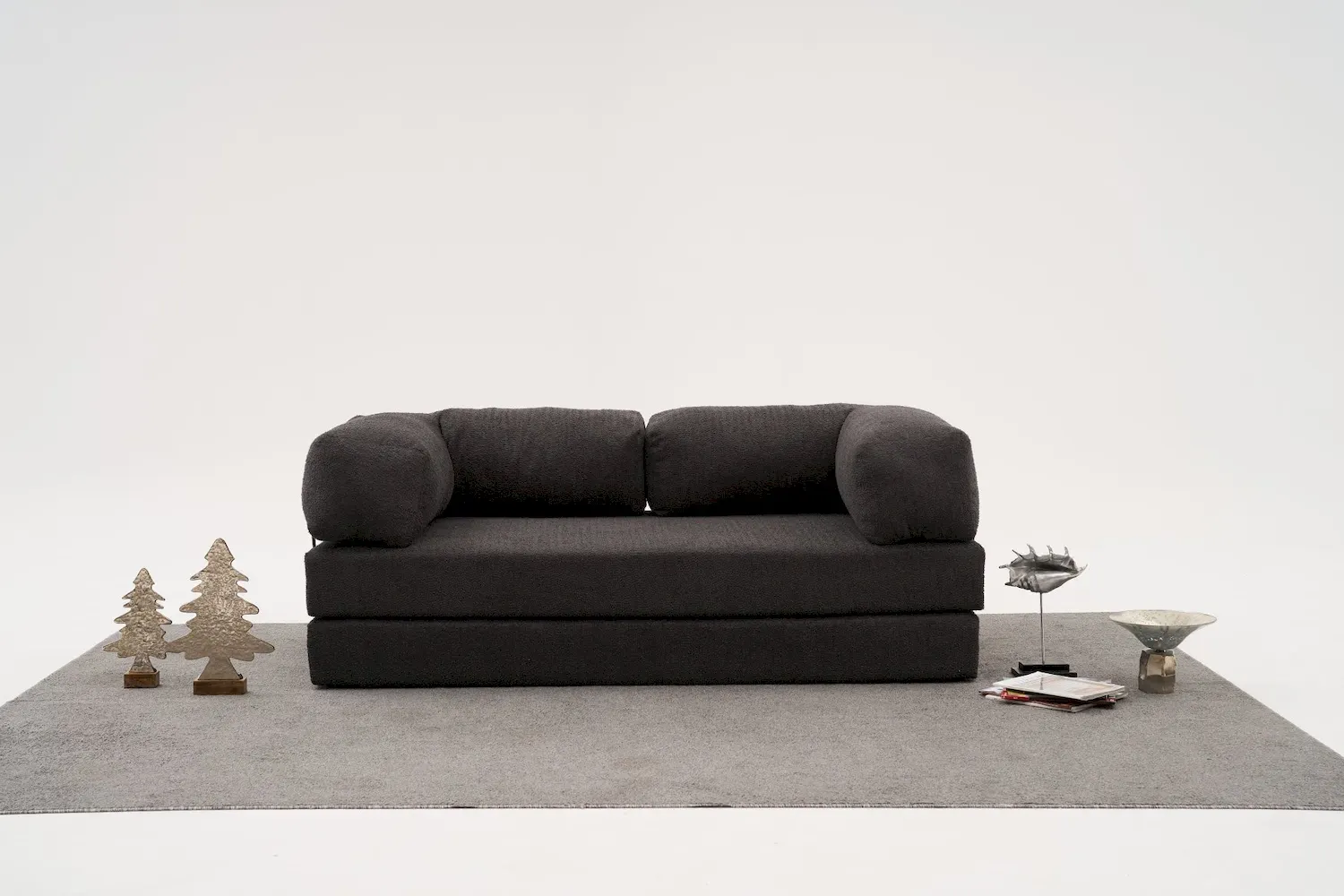 Sofa 3-osobowa rozkładana COMFORT-antracytowa - ASI_825BLC5217