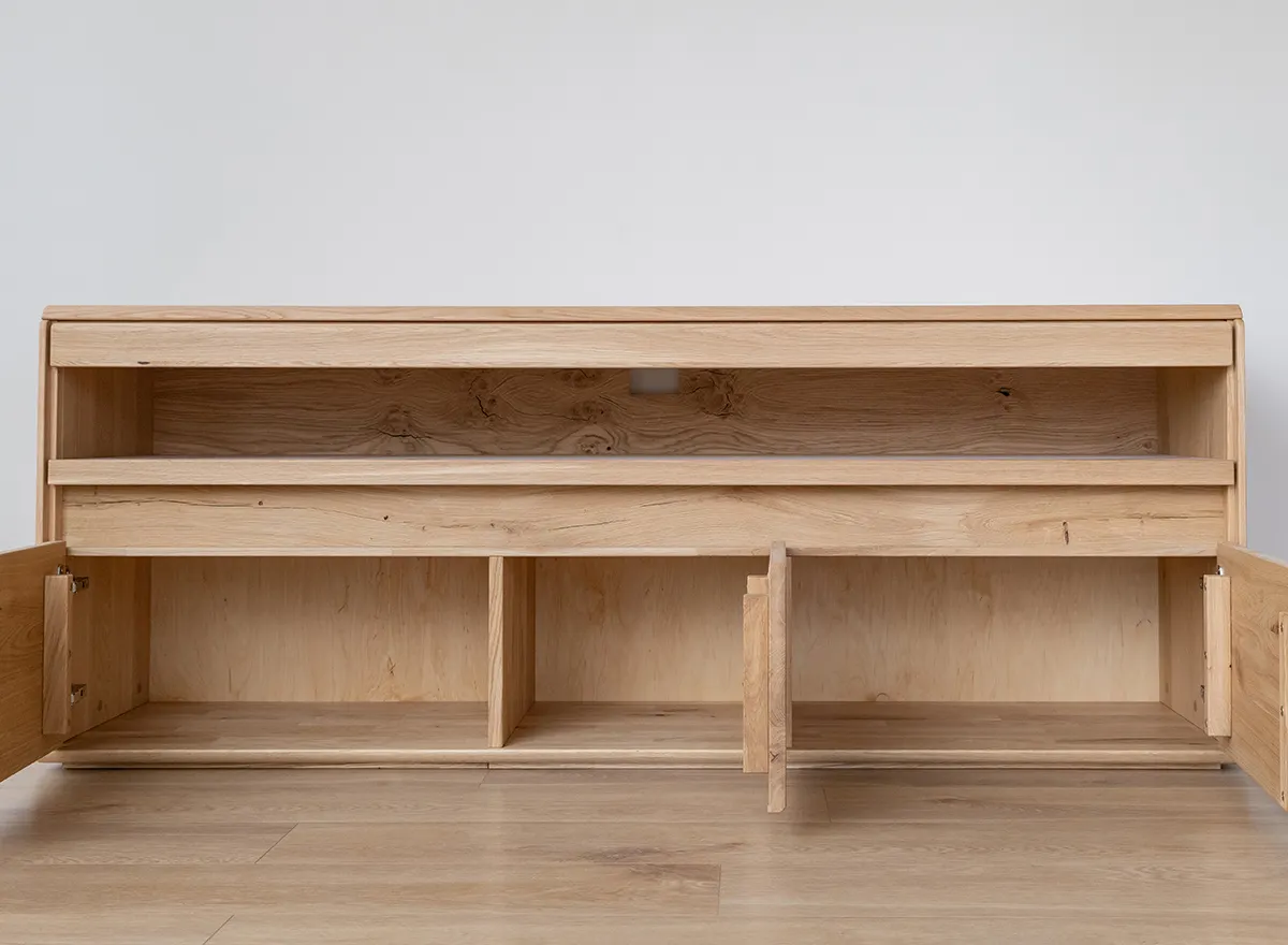 Szafka RTV drewniana DIVISIONE listwa led 165 cm dąb olejowany - ZIDIV09