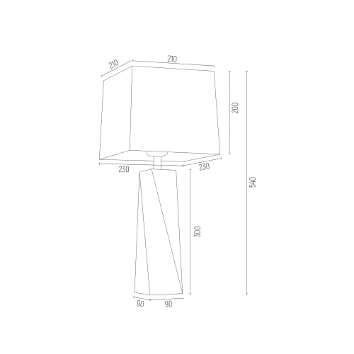 Lampa stołowa LILLE transparentny chrom błękitny 54x23cm - 3839