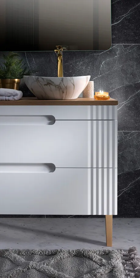 Szafka pod umywalkę z 2 szufladami FIJI biała 62x60x46cm