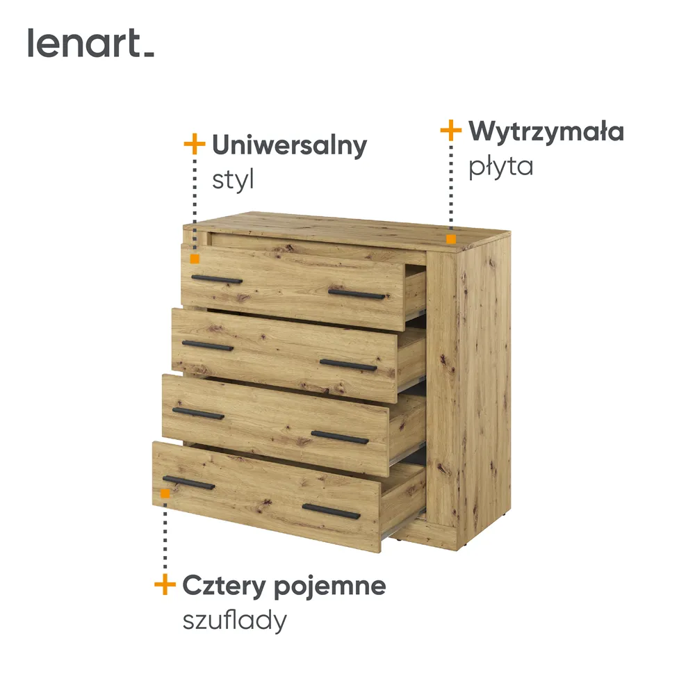 Komoda z szufladami ARTI AR-10 dąb artisan - AR10DA