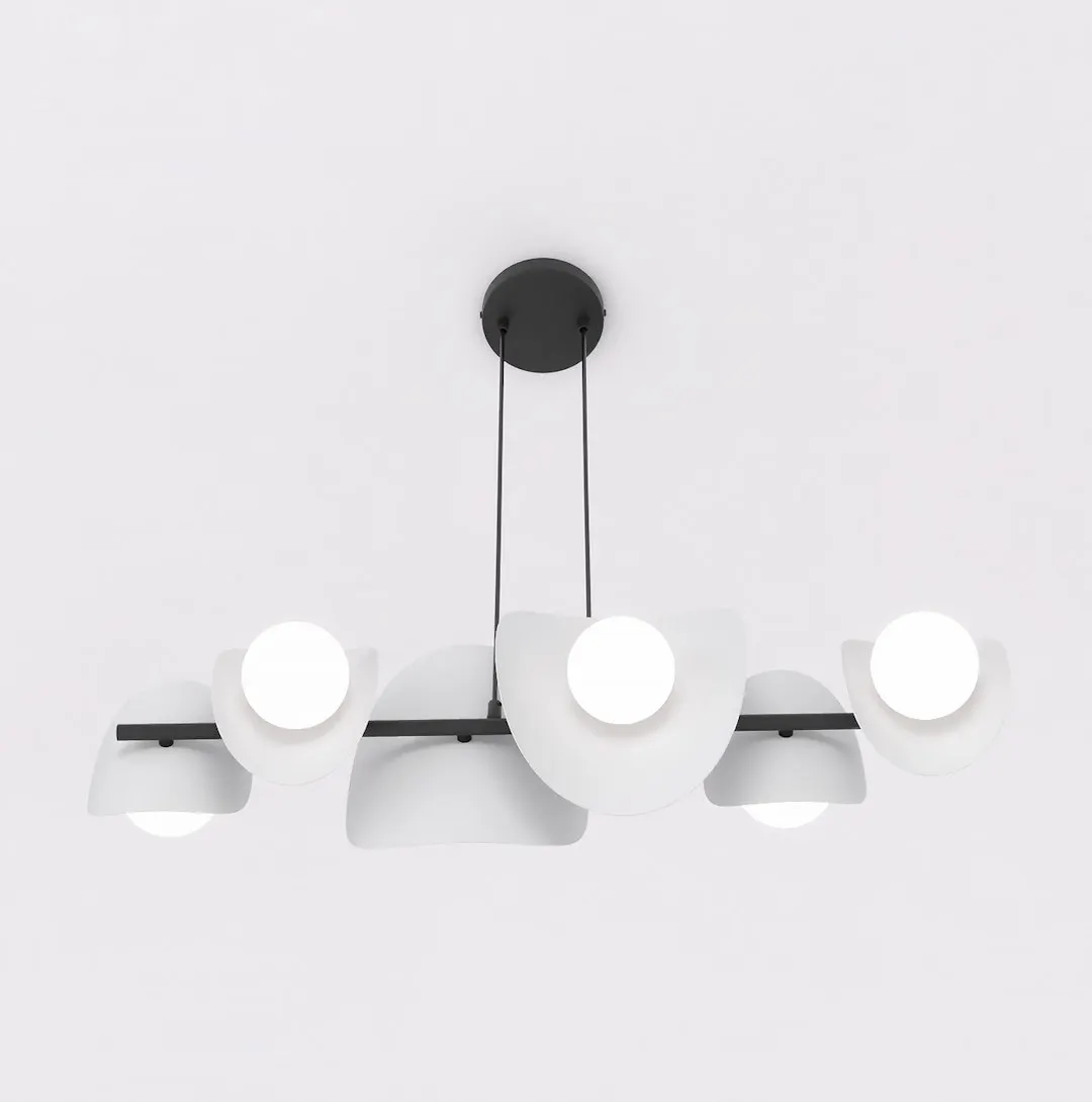 Lampa wisząca metalowa ELEMENTI 6 szara - 1494/6