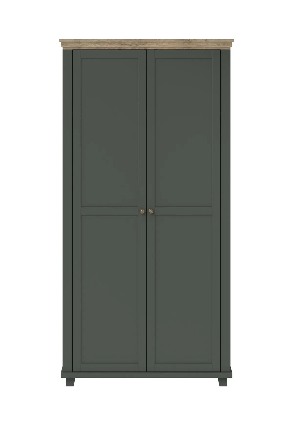 Szafa 2-drzwiowa z drążkiem EVORA 108x216 ciemnozielona/dąb Lefkas - 24ZRJU18