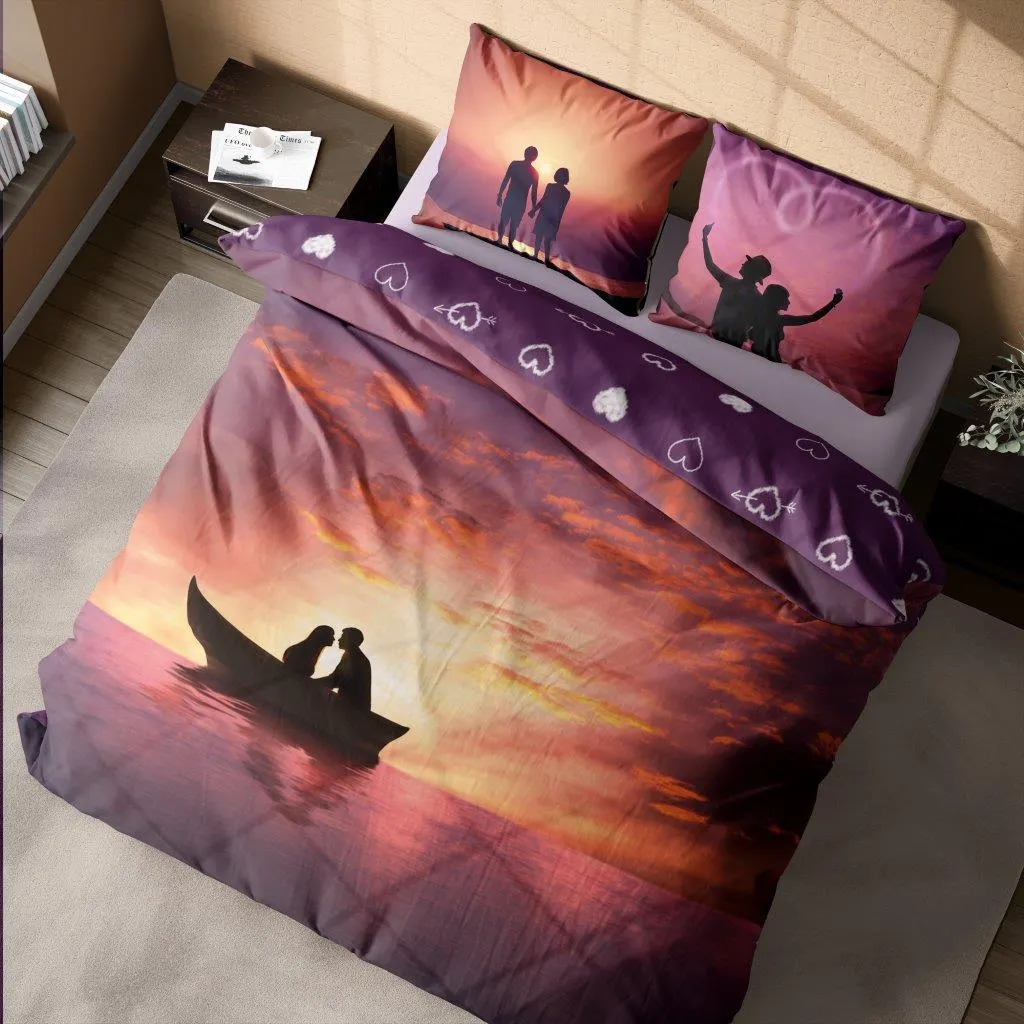 Pościel komplet AMORE 004 bawełna 100% 160X200+70X80 wielokolorowy - FARO_19489