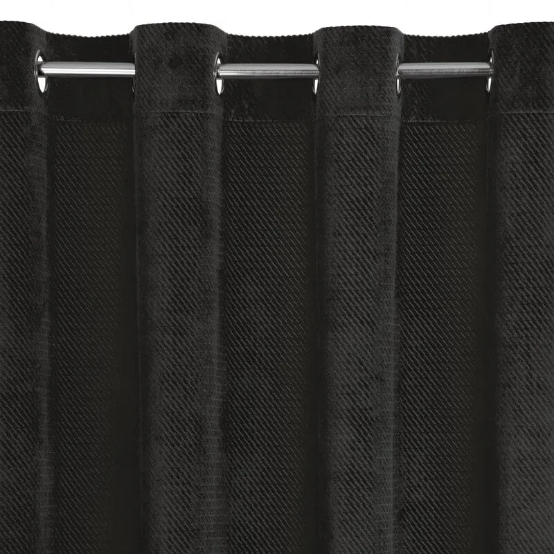 ZASŁONA GOTOWA ELIZA 140 X 250 CM CZARNY - EU_386206