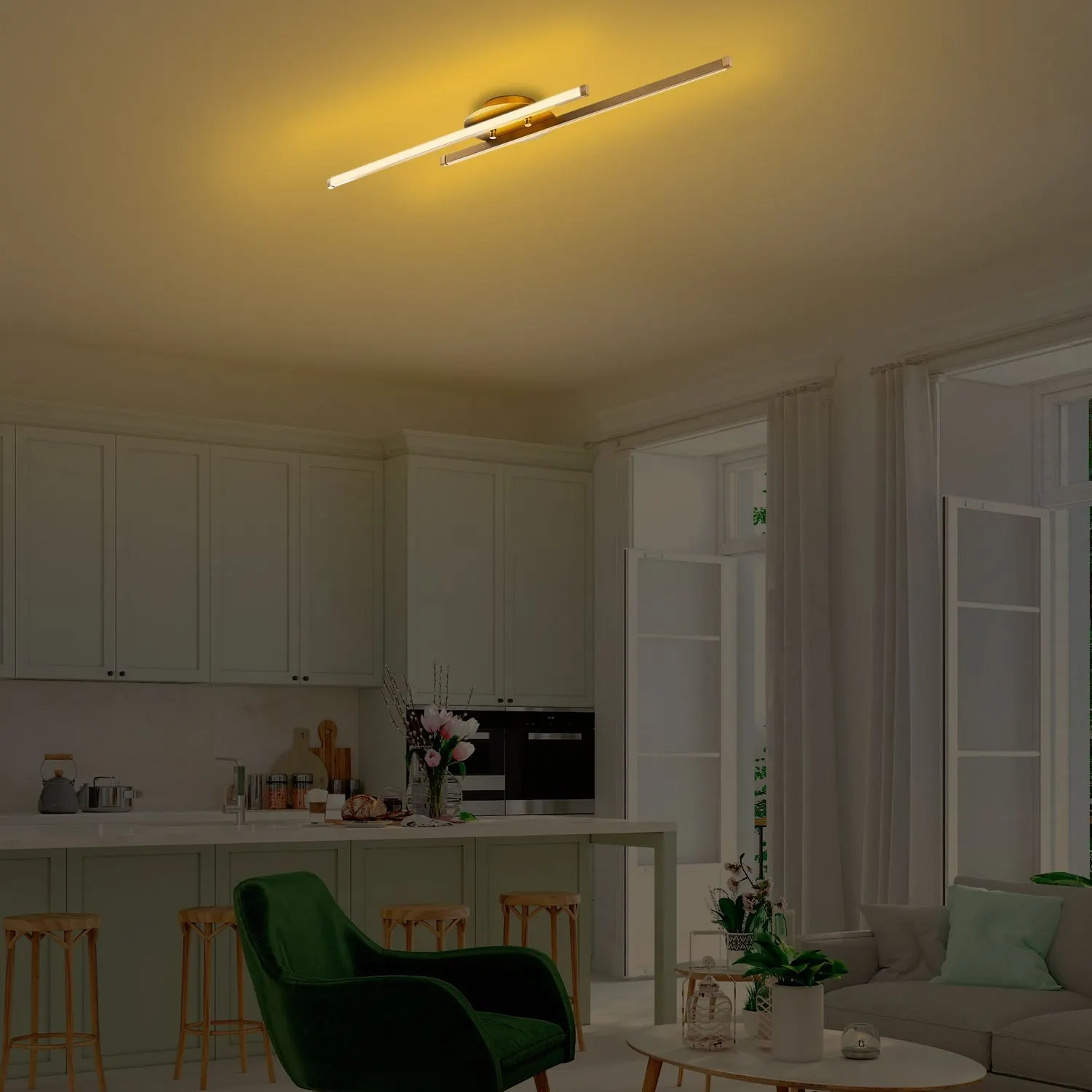 Żyrandol liniowy LED UMUT 86cm złoty biały - ASI_119FRS1504