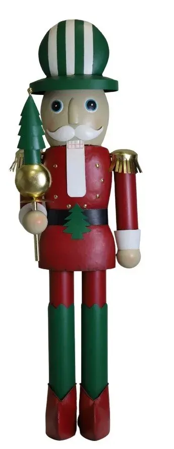 Metalowy DZIADEK DO ORZECHÓW duży 7575 czerwony