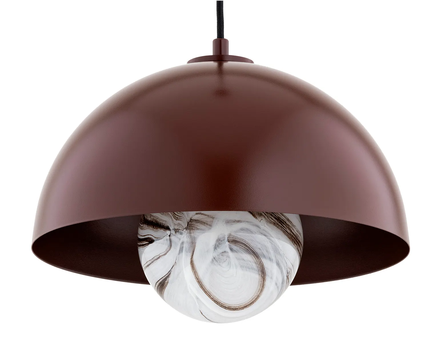 Lampa wisząca PIAVA czekoladowo brązowa biało-brązowy marmur na czarnym przewodzie 144x27cm - 8444